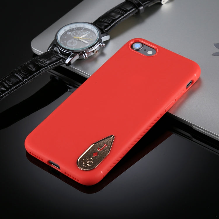 TOTUDESIGN For iPhone SE 2020 & 8 & 7 TPU + Zinc Alloy Red