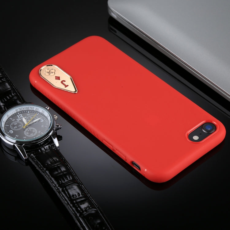 TOTUDESIGN For iPhone SE 2020 & 8 & 7 TPU + Zinc Alloy Red
