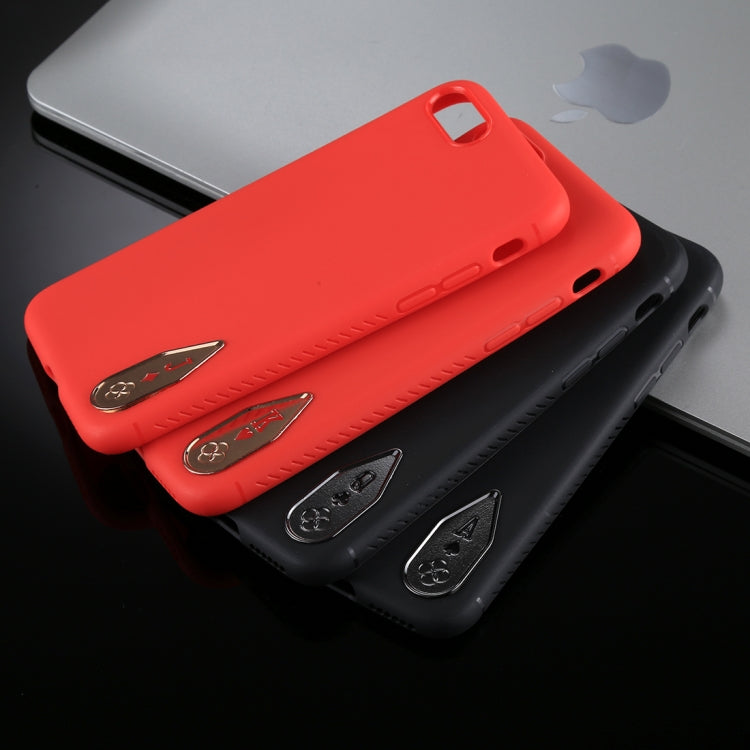 TOTUDESIGN For iPhone SE 2020 & 8 & 7 TPU + Zinc Alloy Red