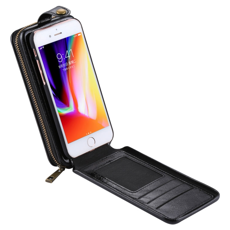 For iPhone SE 2020 & 8 & 7 Wallet Style Retro Cowhide Texture Vertical Flip PU Case with Card Slots & Wallet & Photo Frame