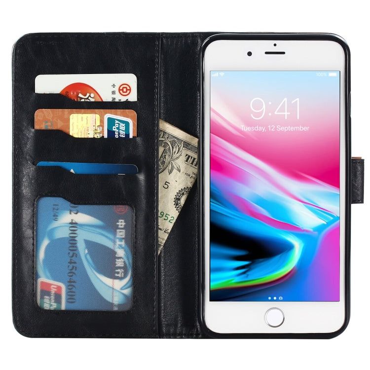 For iPhone SE 2020 & 8 & 7 Retro Cowhide Texture Magnetic Absorption Detachable Back Cover Horizontal Flip Leather Case with Holder & Card Slots & Wallet & Photo Frame & Lanyard