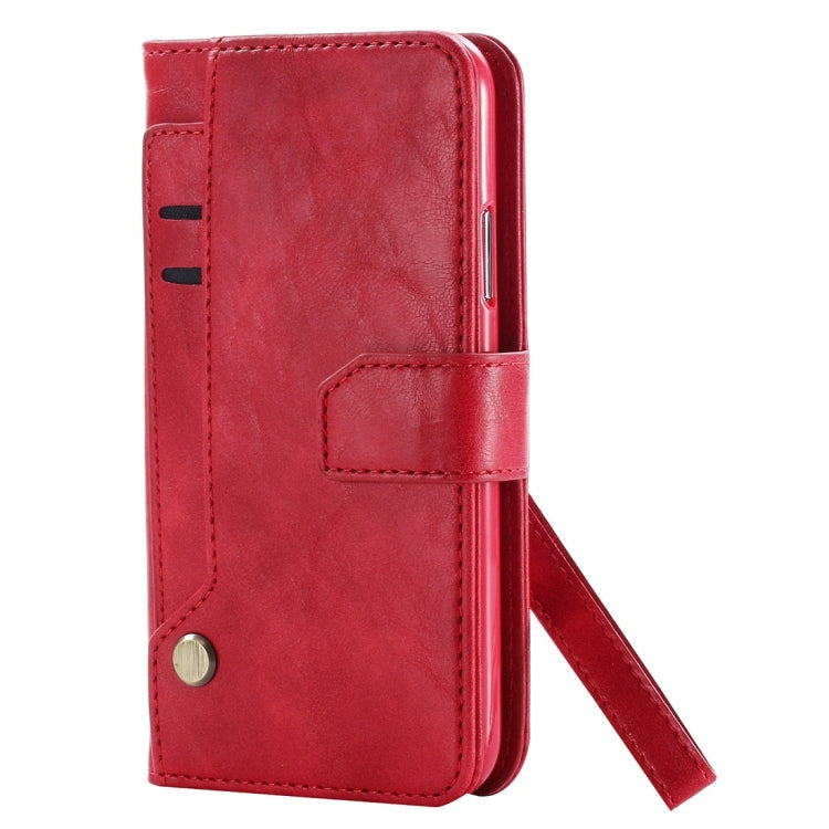 For iPhone SE 2020 & 8 & 7 Retro Cowhide Texture Magnetic Absorption Detachable Back Cover Horizontal Flip Leather Case with Holder & Card Slots & Wallet & Photo Frame & Lanyard