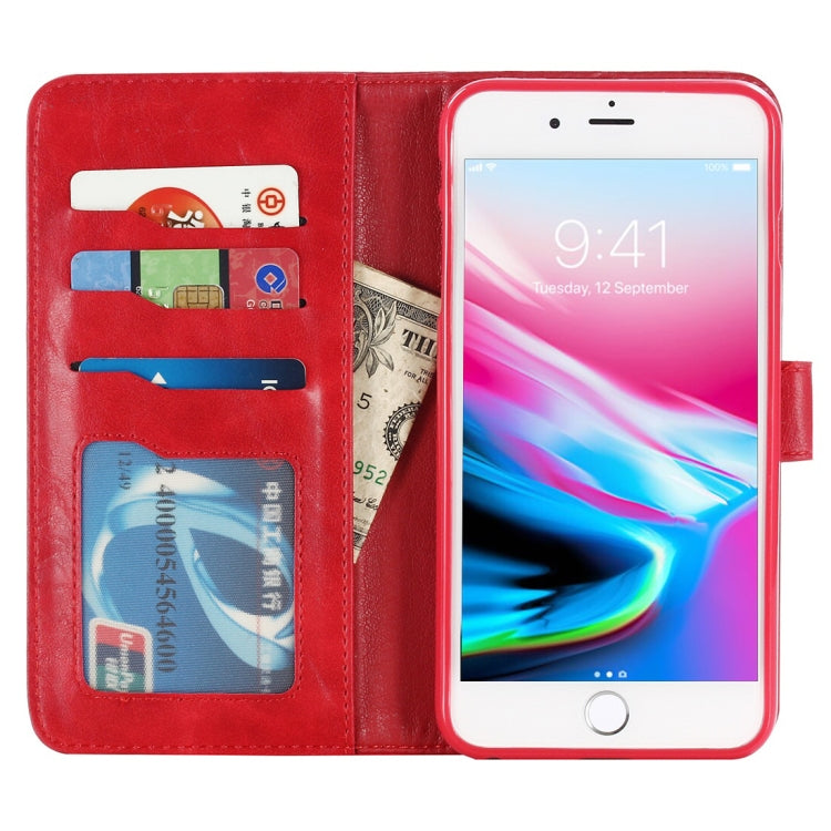 For iPhone SE 2020 & 8 & 7 Retro Cowhide Texture Magnetic Absorption Detachable Back Cover Horizontal Flip Leather Case with Holder & Card Slots & Wallet & Photo Frame & Lanyard