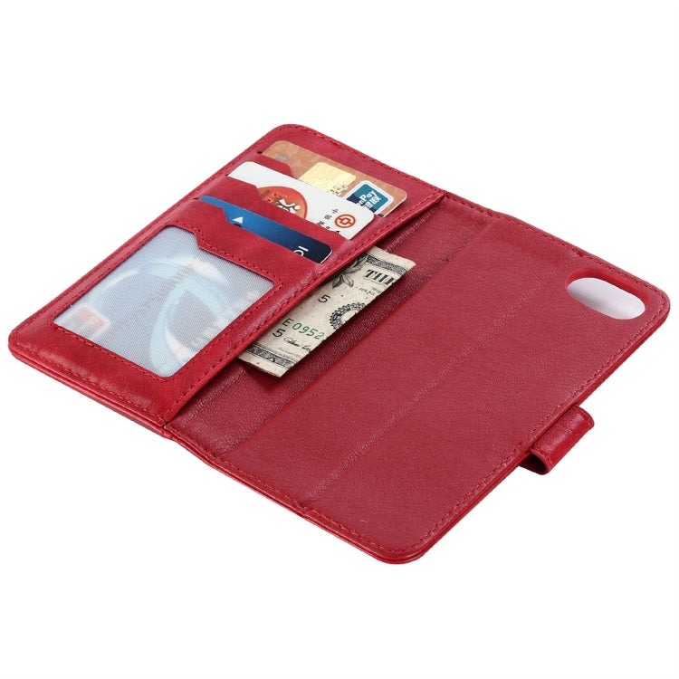 For iPhone SE 2020 & 8 & 7 Retro Cowhide Texture Magnetic Absorption Detachable Back Cover Horizontal Flip Leather Case with Holder & Card Slots & Wallet & Photo Frame & Lanyard