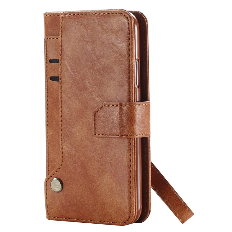 For iPhone SE 2020 & 8 & 7 Retro Cowhide Texture Magnetic Absorption Detachable Back Cover Horizontal Flip Leather Case with Holder & Card Slots & Wallet & Photo Frame & Lanyard