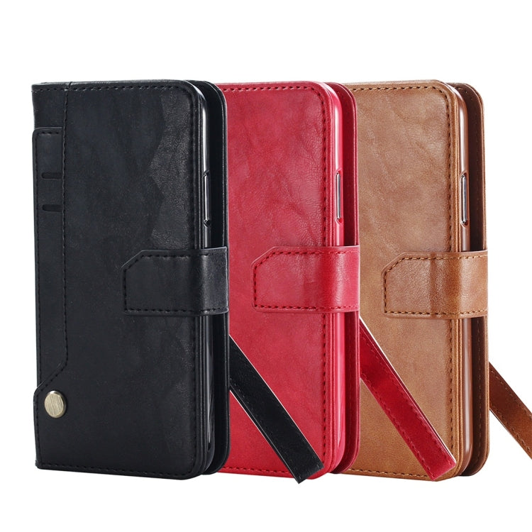 For iPhone SE 2020 & 8 & 7 Retro Cowhide Texture Magnetic Absorption Detachable Back Cover Horizontal Flip Leather Case with Holder & Card Slots & Wallet & Photo Frame & Lanyard