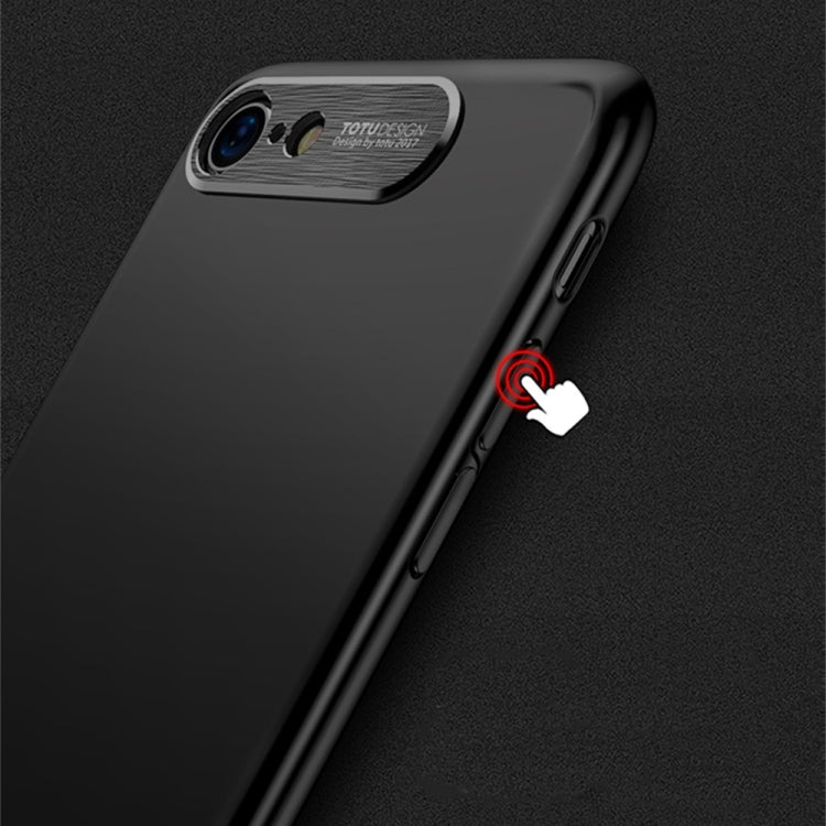 TOTUDESIGN For iPhone SE 2020 & 8 & 7 PC + Metal Dropproof Protective Back Cover Case (Black)