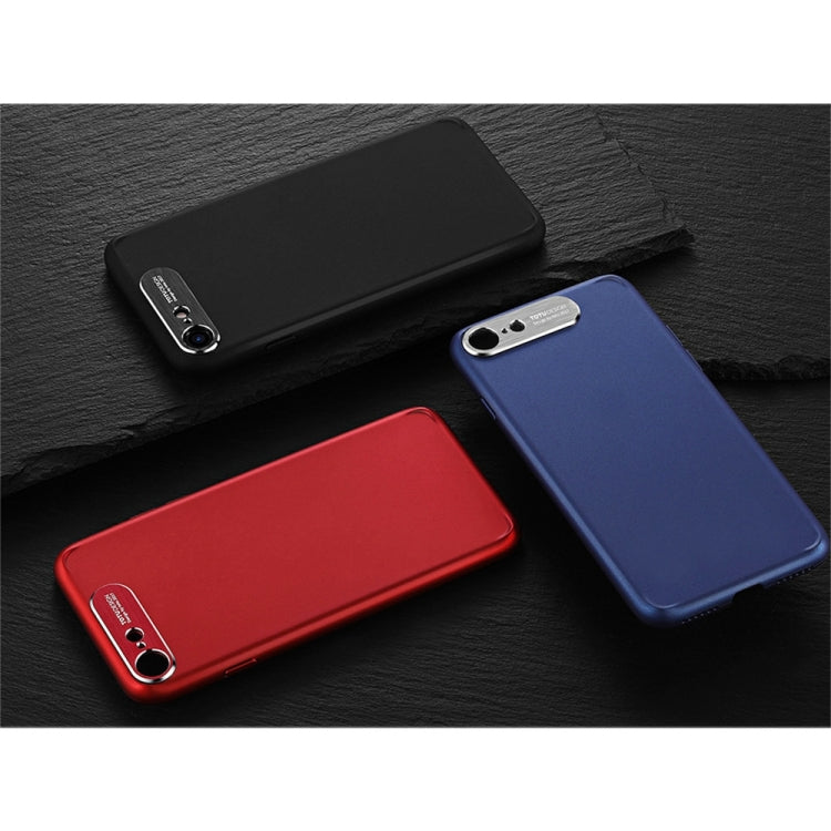 TOTUDESIGN For iPhone SE 2020 & 8 & 7 PC + Metal Dropproof Protective Back Cover Case (Black)