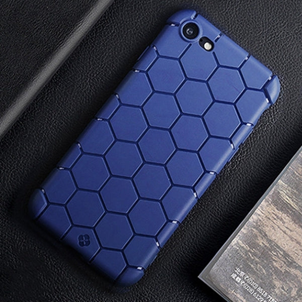 TOTUDESIGN For iPhone SE 2020 & 8 & 7 Honeycomb Texture TPU Dropproof Protective Back Cover Case