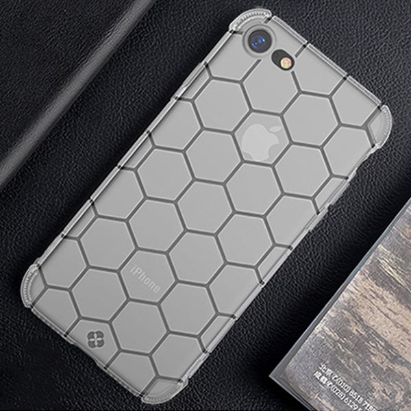TOTUDESIGN For iPhone SE 2020 & 8 & 7 Honeycomb Texture TPU Dropproof Protective Back Cover Case