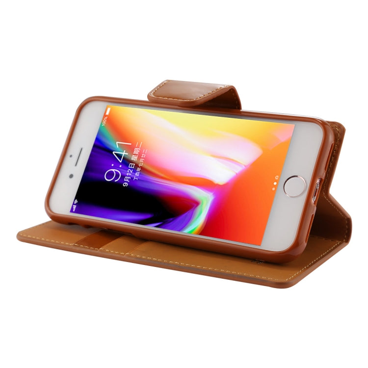 GOOSPERY SONATA DIARY For iPhone SE 2020 & 8 & 7 Business Style Magnetic Clasp Horizontal Flip Leather Case with Holder & Card Slots & Wallet