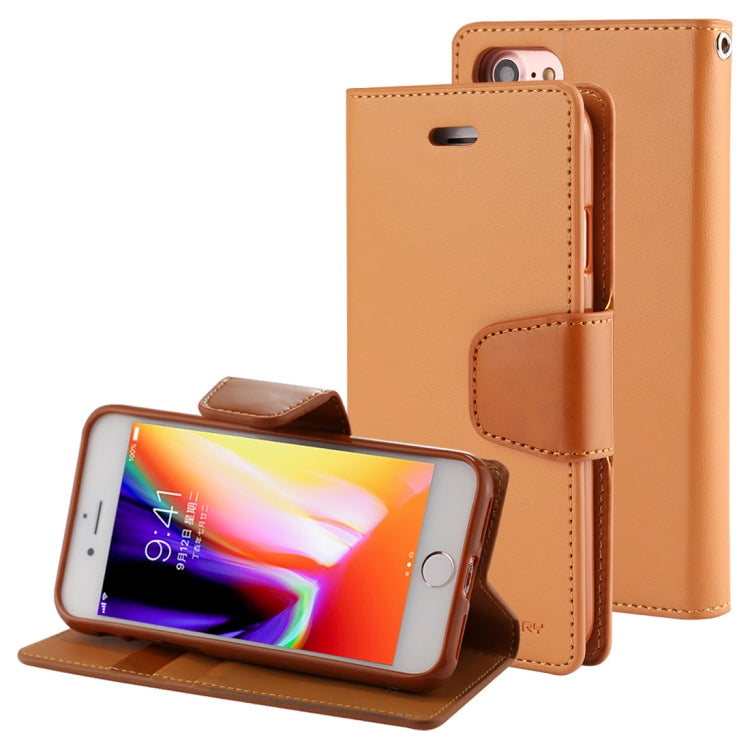GOOSPERY SONATA DIARY For iPhone SE 2020 & 8 & 7 Business Style Magnetic Clasp Horizontal Flip Leather Case with Holder & Card Slots & Wallet