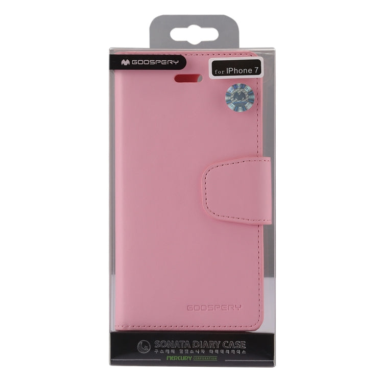 GOOSPERY SONATA DIARY For iPhone SE 2020 & 8 & 7 Business Style Magnetic Clasp Horizontal Flip Leather Case with Holder & Card Slots & Wallet