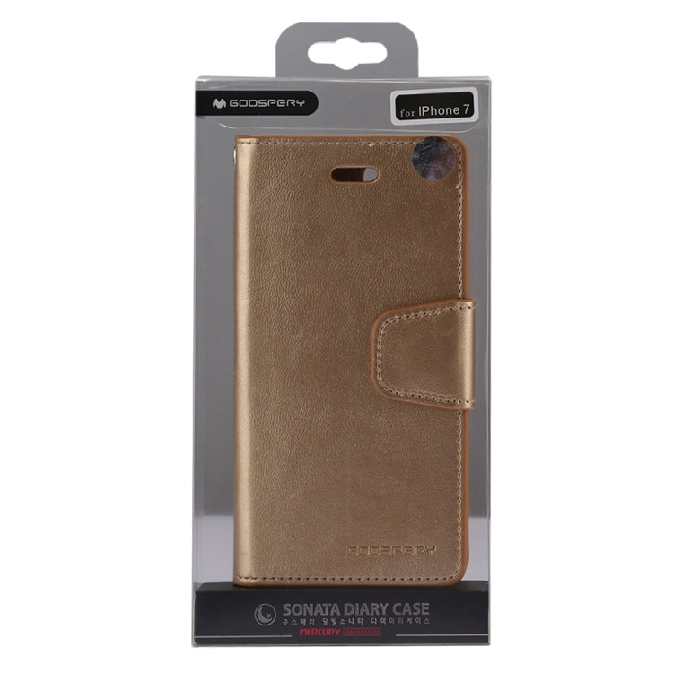 GOOSPERY SONATA DIARY For iPhone SE 2020 & 8 & 7 Business Style Magnetic Clasp Horizontal Flip Leather Case with Holder & Card Slots & Wallet