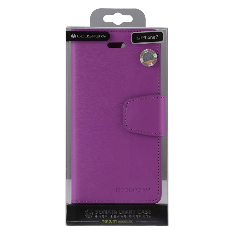 GOOSPERY SONATA DIARY For iPhone SE 2020 & 8 & 7 Business Style Magnetic Clasp Horizontal Flip Leather Case with Holder & Card Slots & Wallet