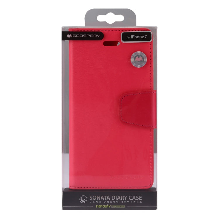 GOOSPERY SONATA DIARY For iPhone SE 2020 & 8 & 7 Business Style Magnetic Clasp Horizontal Flip Leather Case with Holder & Card Slots & Wallet