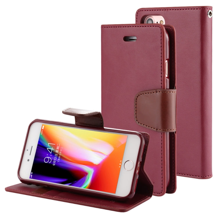 GOOSPERY SONATA DIARY For iPhone SE 2020 & 8 & 7 Business Style Magnetic Clasp Horizontal Flip Leather Case with Holder & Card Slots & Wallet