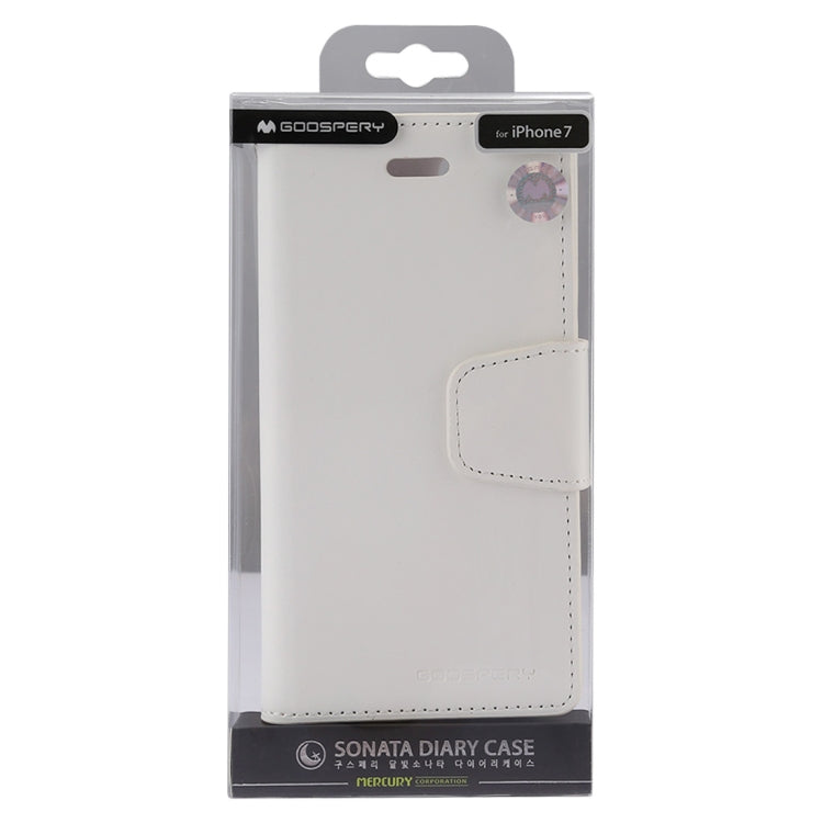 GOOSPERY SONATA DIARY For iPhone SE 2020 & 8 & 7 Business Style Magnetic Clasp Horizontal Flip Leather Case with Holder & Card Slots & Wallet