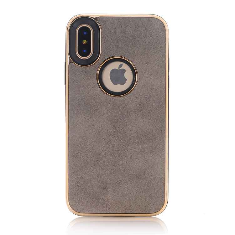 For iPhone X / XS Electroplating Soft TPU Crazy Horse Texture Protective Case
