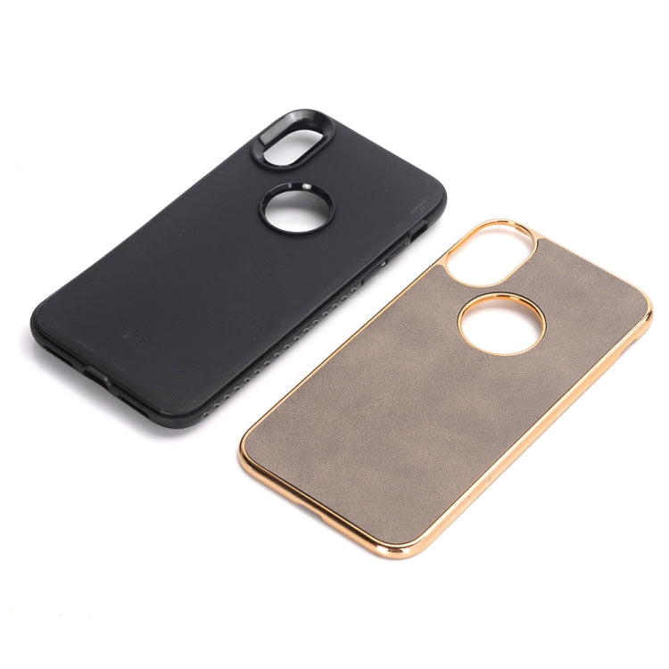 For iPhone X / XS Electroplating Soft TPU Crazy Horse Texture Protective Case