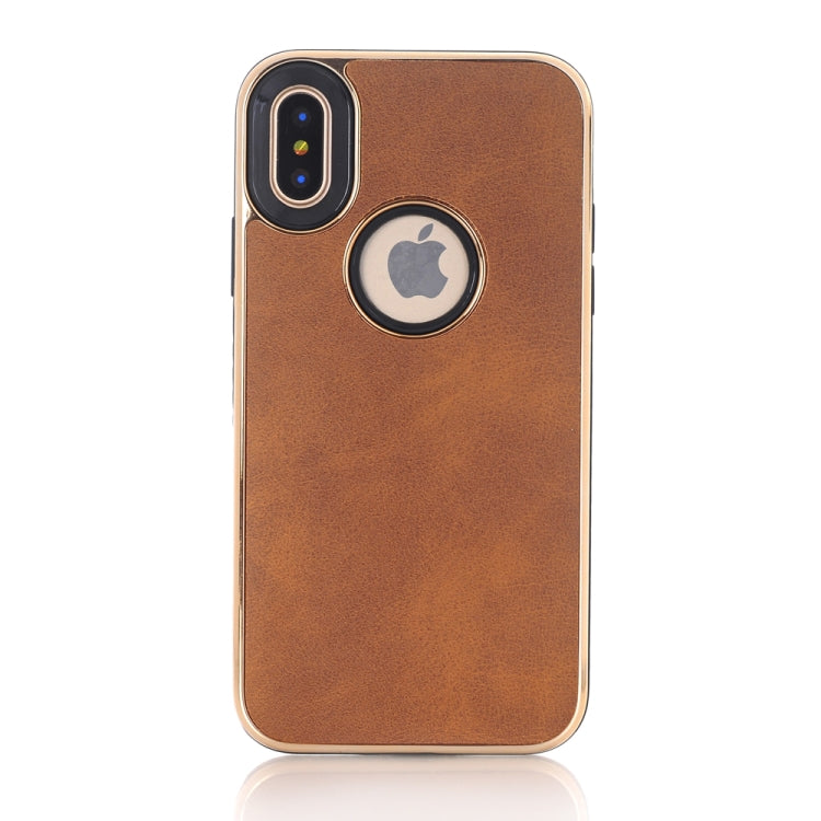 For iPhone X / XS Electroplating Soft TPU Crazy Horse Texture Protective Case