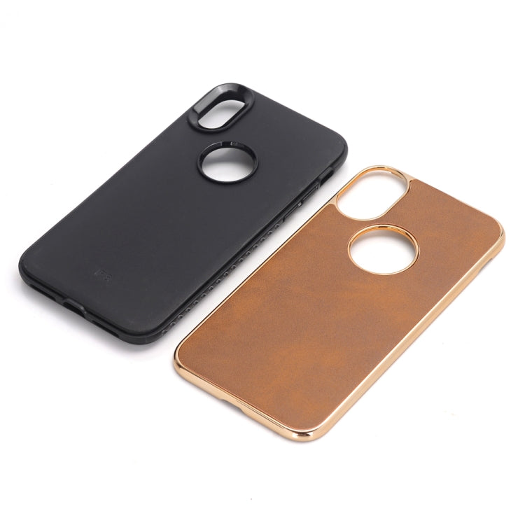 For iPhone X / XS Electroplating Soft TPU Crazy Horse Texture Protective Case