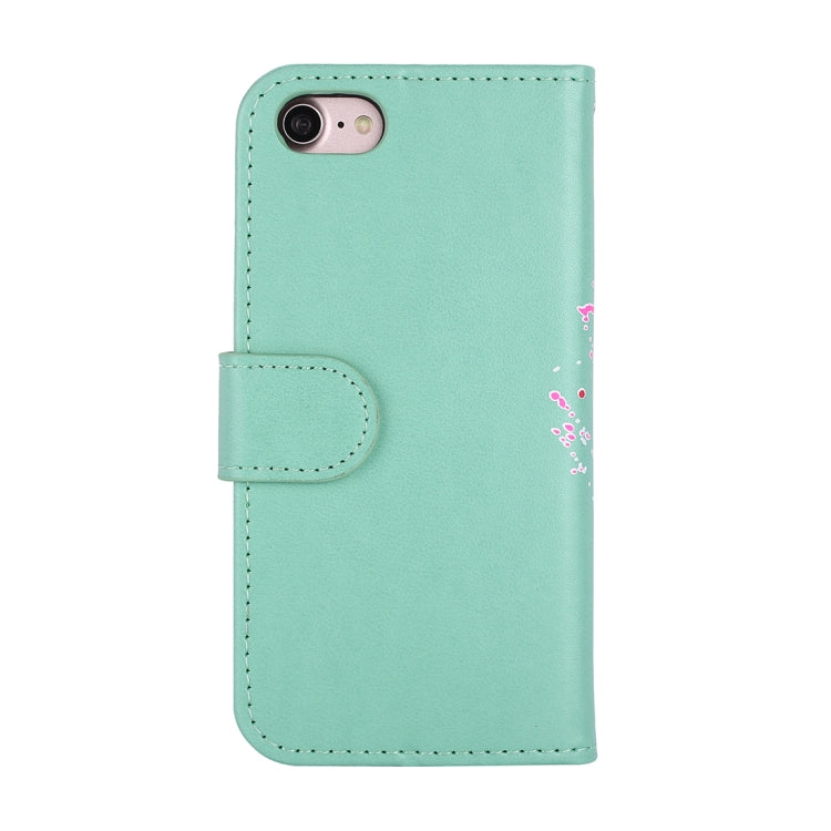 For iPhone SE 2020 & 8 & 7 Glittery Powder Flamingo Print Horizontal Flip Leather Case with Holder & Wallet & Card Slots & Photo Frame