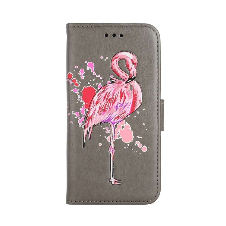 For iPhone SE 2020 & 8 & 7 Glittery Powder Flamingo Print Horizontal Flip Leather Case with Holder & Wallet & Card Slots & Photo Frame