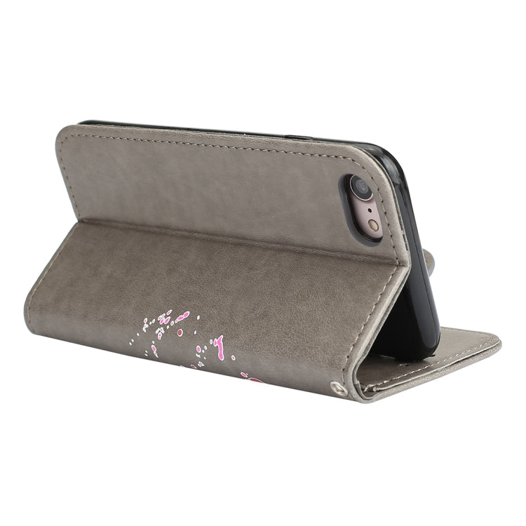 For iPhone SE 2020 & 8 & 7 Glittery Powder Flamingo Print Horizontal Flip Leather Case with Holder & Wallet & Card Slots & Photo Frame