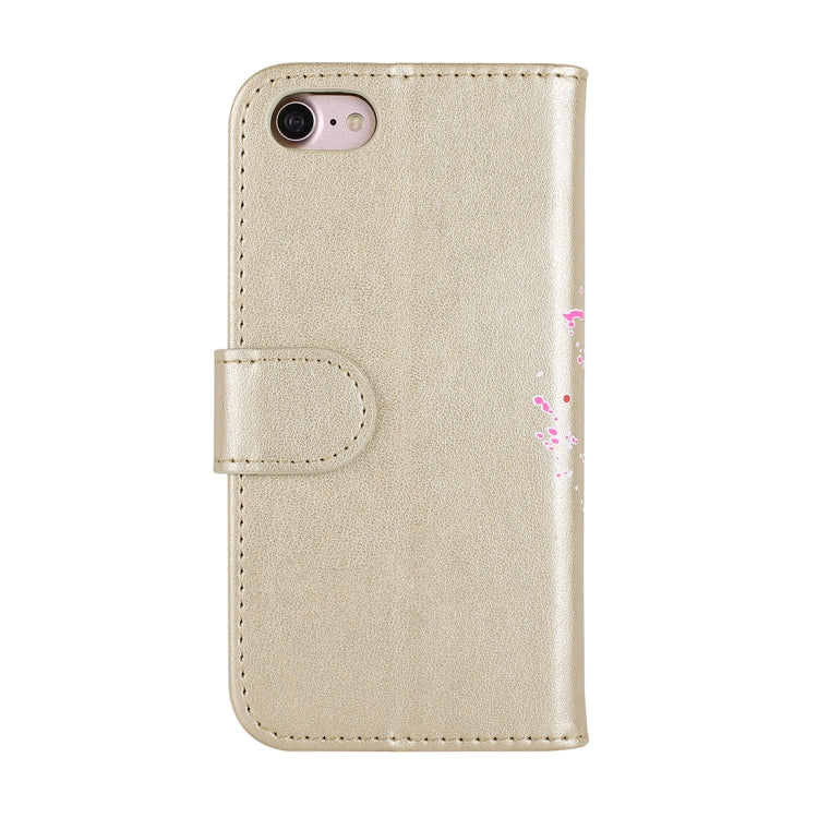 For iPhone SE 2020 & 8 & 7 Glittery Powder Flamingo Print Horizontal Flip Leather Case with Holder & Wallet & Card Slots & Photo Frame