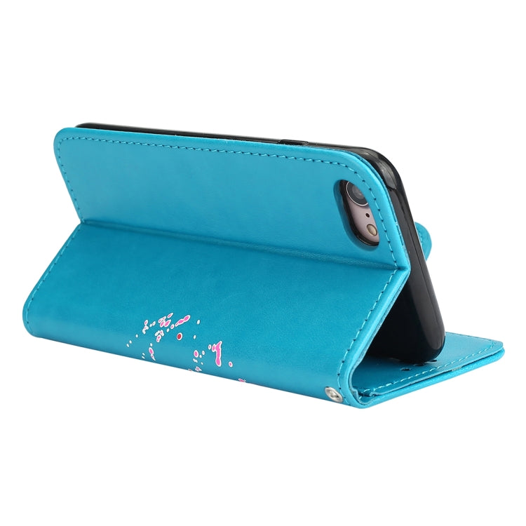 For iPhone SE 2020 & 8 & 7 Glittery Powder Flamingo Print Horizontal Flip Leather Case with Holder & Wallet & Card Slots & Photo Frame