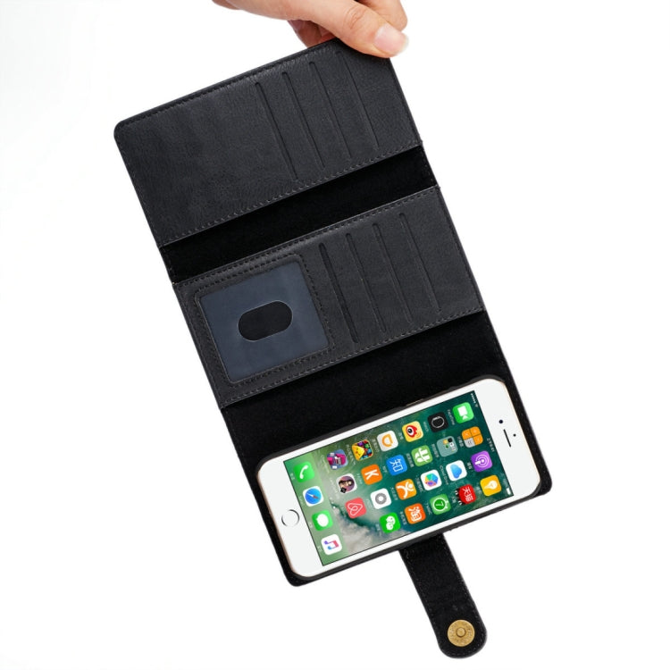 DG.MING For iPhone SE 2020 & 8 & 7 Triple Fold Crazy Horse Texture Horizontal Flip Magnetic Protective Case with Holder & Card Slots & Wallet
