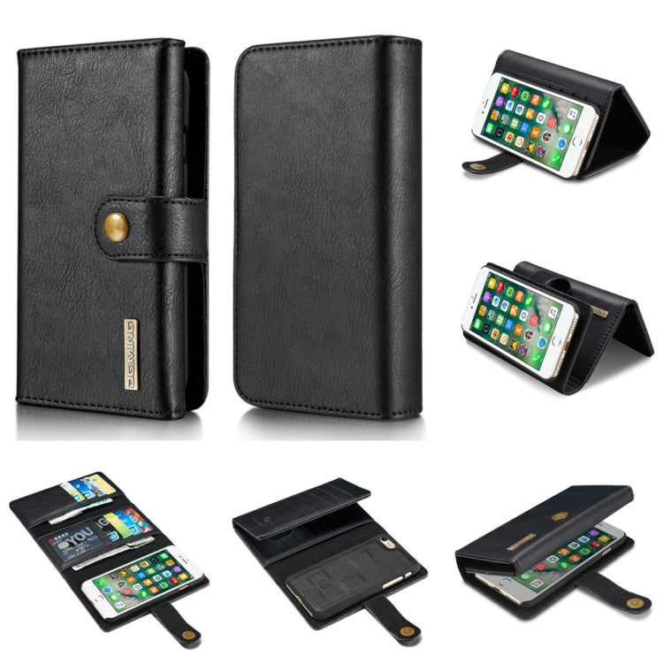 DG.MING For iPhone SE 2020 & 8 & 7 Triple Fold Crazy Horse Texture Horizontal Flip Magnetic Protective Case with Holder & Card Slots & Wallet
