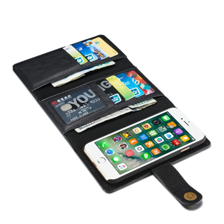 DG.MING For iPhone SE 2020 & 8 & 7 Triple Fold Crazy Horse Texture Horizontal Flip Magnetic Protective Case with Holder & Card Slots & Wallet