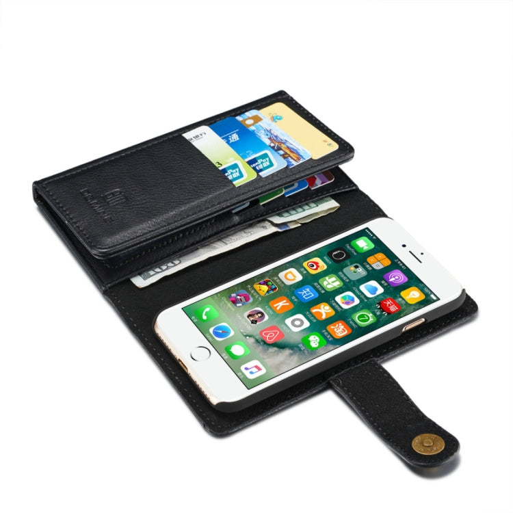 DG.MING For iPhone SE 2020 & 8 & 7 Triple Fold Crazy Horse Texture Horizontal Flip Magnetic Protective Case with Holder & Card Slots & Wallet