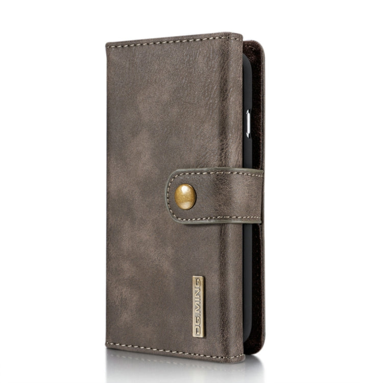 DG.MING For iPhone SE 2020 & 8 & 7 Triple Fold Crazy Horse Texture Horizontal Flip Magnetic Protective Case with Holder & Card Slots & Wallet