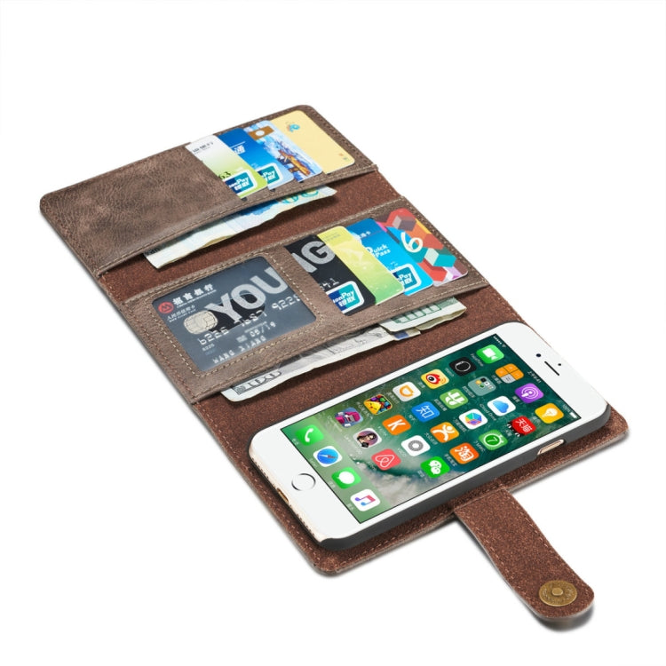 DG.MING For iPhone SE 2020 & 8 & 7 Triple Fold Crazy Horse Texture Horizontal Flip Magnetic Protective Case with Holder & Card Slots & Wallet