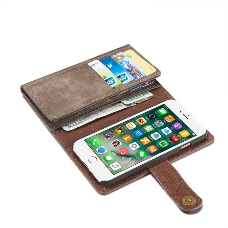DG.MING For iPhone SE 2020 & 8 & 7 Triple Fold Crazy Horse Texture Horizontal Flip Magnetic Protective Case with Holder & Card Slots & Wallet