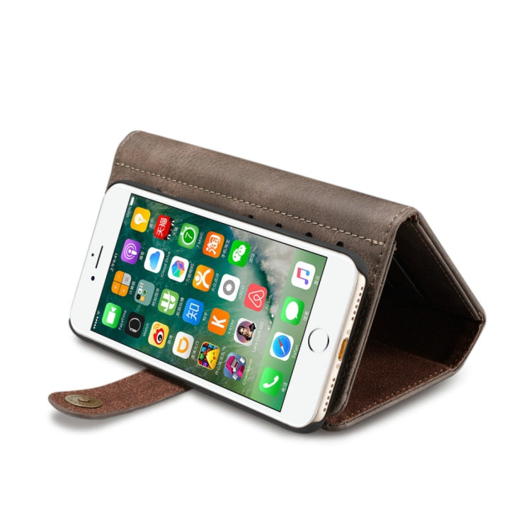 DG.MING For iPhone SE 2020 & 8 & 7 Triple Fold Crazy Horse Texture Horizontal Flip Magnetic Protective Case with Holder & Card Slots & Wallet