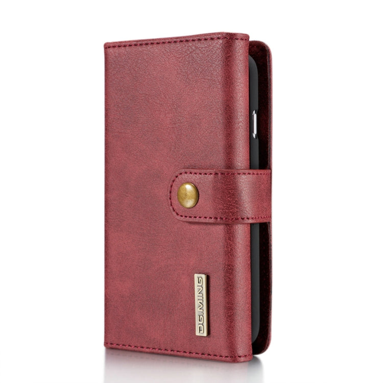 DG.MING For iPhone SE 2020 & 8 & 7 Triple Fold Crazy Horse Texture Horizontal Flip Magnetic Protective Case with Holder & Card Slots & Wallet