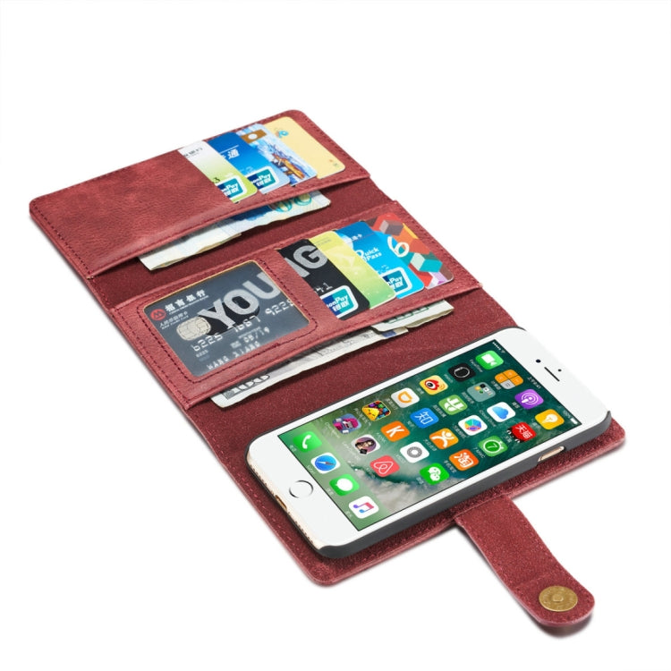 DG.MING For iPhone SE 2020 & 8 & 7 Triple Fold Crazy Horse Texture Horizontal Flip Magnetic Protective Case with Holder & Card Slots & Wallet
