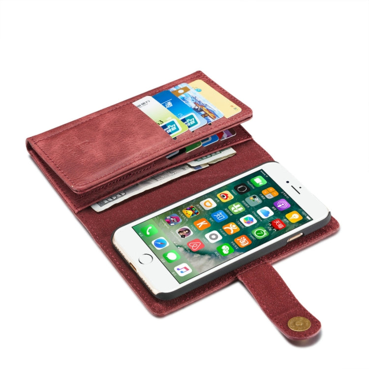 DG.MING For iPhone SE 2020 & 8 & 7 Triple Fold Crazy Horse Texture Horizontal Flip Magnetic Protective Case with Holder & Card Slots & Wallet