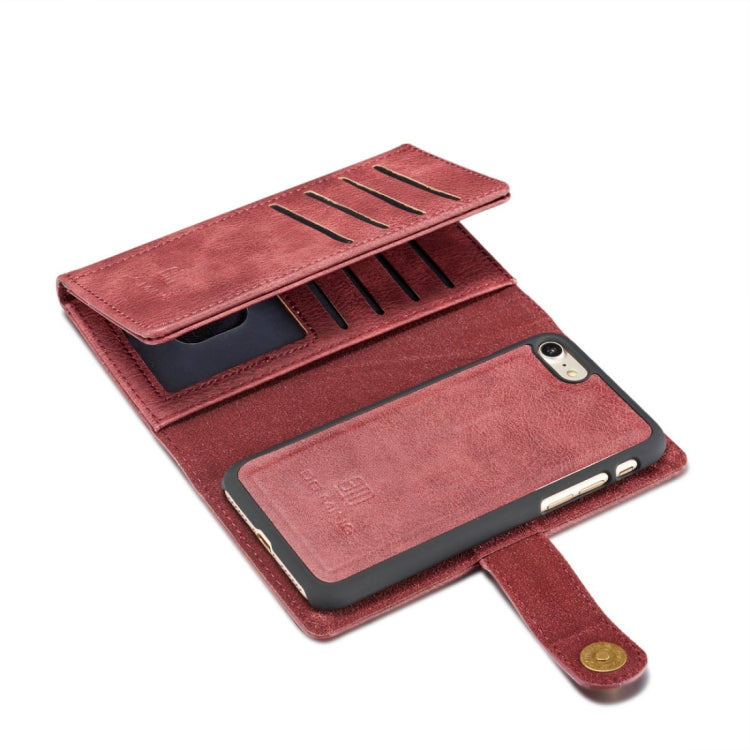 DG.MING For iPhone SE 2020 & 8 & 7 Triple Fold Crazy Horse Texture Horizontal Flip Magnetic Protective Case with Holder & Card Slots & Wallet