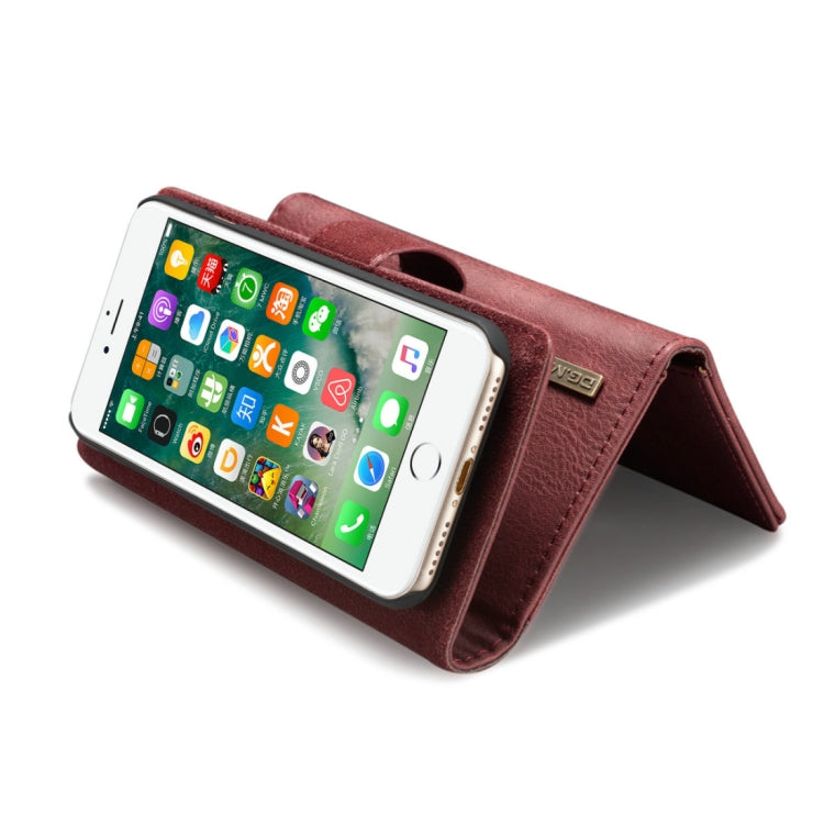 DG.MING For iPhone SE 2020 & 8 & 7 Triple Fold Crazy Horse Texture Horizontal Flip Magnetic Protective Case with Holder & Card Slots & Wallet