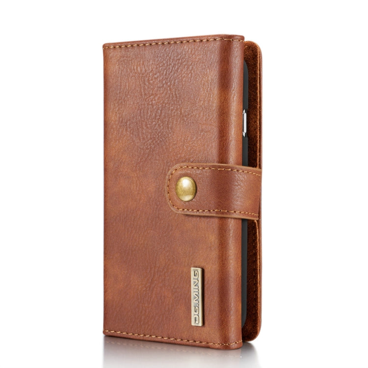 DG.MING For iPhone SE 2020 & 8 & 7 Triple Fold Crazy Horse Texture Horizontal Flip Magnetic Protective Case with Holder & Card Slots & Wallet