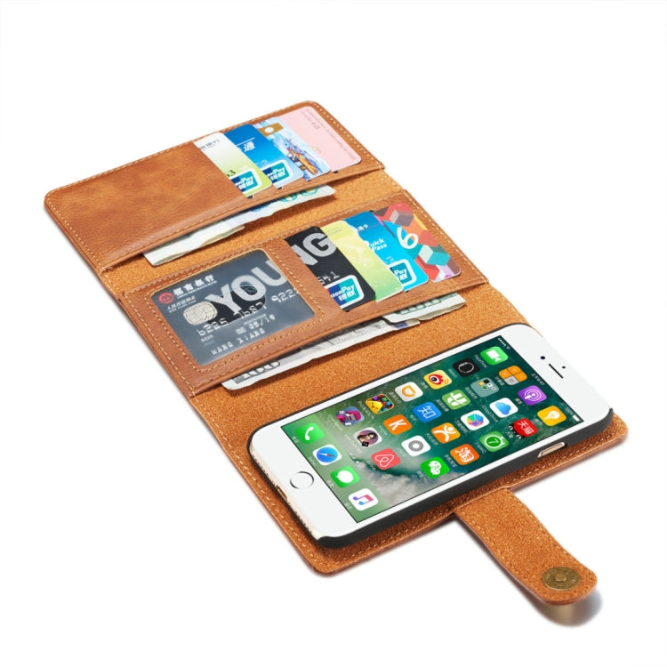 DG.MING For iPhone SE 2020 & 8 & 7 Triple Fold Crazy Horse Texture Horizontal Flip Magnetic Protective Case with Holder & Card Slots & Wallet