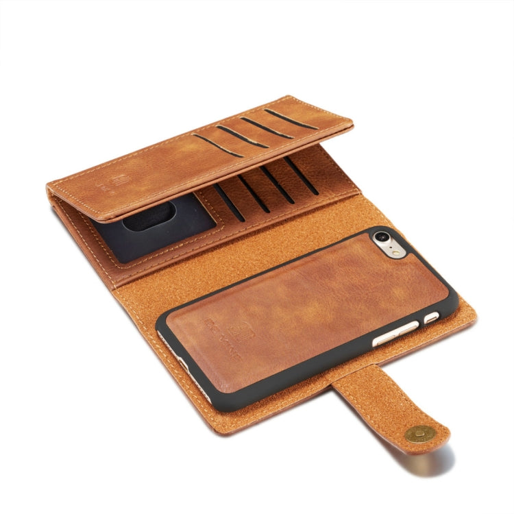 DG.MING For iPhone SE 2020 & 8 & 7 Triple Fold Crazy Horse Texture Horizontal Flip Magnetic Protective Case with Holder & Card Slots & Wallet