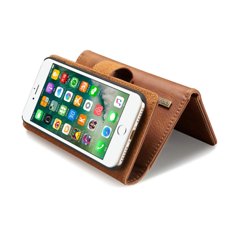 DG.MING For iPhone SE 2020 & 8 & 7 Triple Fold Crazy Horse Texture Horizontal Flip Magnetic Protective Case with Holder & Card Slots & Wallet