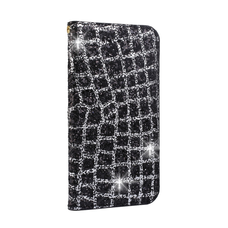 For iPhone SE 2020 & 8 & 7 Crack Texture Sequins Magnetic Horizontal Flip Leather Case with Holder & Card Slots