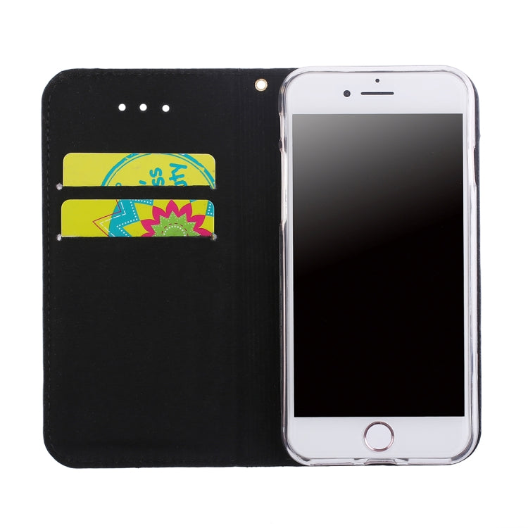 For iPhone SE 2020 & 8 & 7 Crack Texture Sequins Magnetic Horizontal Flip Leather Case with Holder & Card Slots